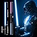 Juxaxia Lightsaber, LED Light Saber with 15 RGB Colors, Lightsabers for 3 Modes, Light Sabers with Connectors, Lightsabers for Dueling, Lightsaber Toy for Adults, Kids, 2 Pack(Black)