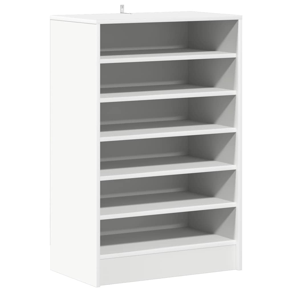 Armoire à chaussures blanche 60 x 35 x 92 cm en bois à 7 compartiments