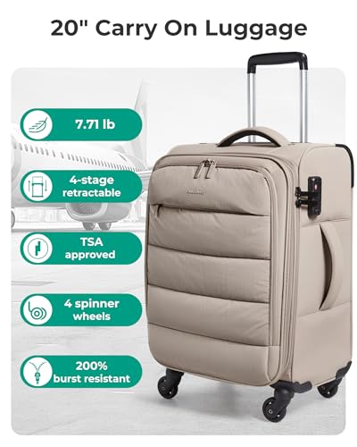 BAGSMART 20-Inch Spinner Luggage