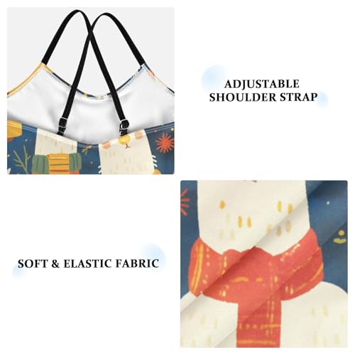 KLL Christmas Llamas Pattern Toddler Girls 1-Piece Bathing Suit Summer Swimwear Adjustable Shoulder Strap Quick Dry3