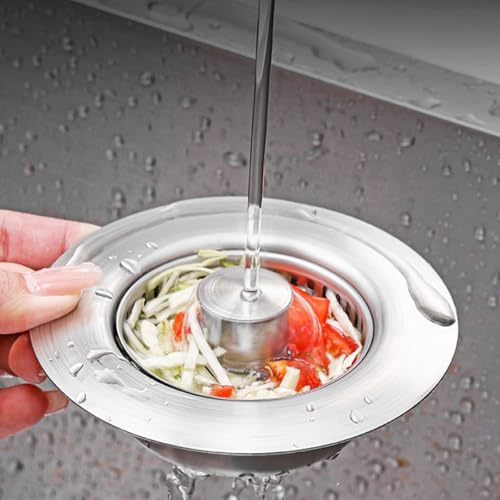 Colador para fregadero de cocina 3 en 1 de acero inoxidable miniatura 3