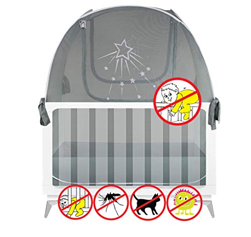 Aussie Cot Net Baby Crib Safety Tents - Premium Crib Tent to Keep Baby from Climbing Out - See-Through Crib Netting - Mosquito Net - Pop-up Crib Tent
