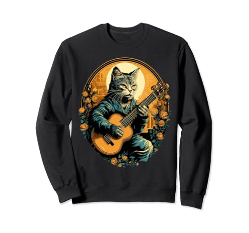 Guitarra Clásica Música Gato T Sudadera