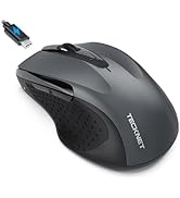 TECKNET Rechargeable Jiggler Wireless Mouse (BT5.0/3.0 & 2.4G) 4800 DPI Silent 6 Buttons Bluetoot...