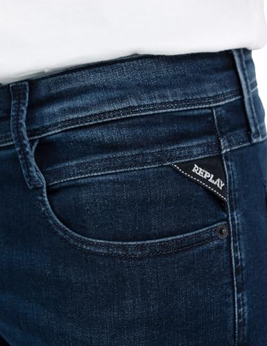 Replay Herren Jeans Anbass Slim-Fit mit Power Stretch, Dark Blue 007-1 (Blau), 29W / 34L – Ansicht 6