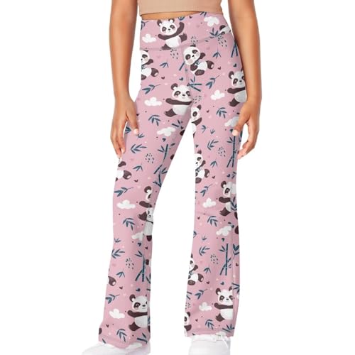 Ctsgobvahy Leggings para meninas tamanho 5-14 casual cintura alta Yoga calças para dança sino calças