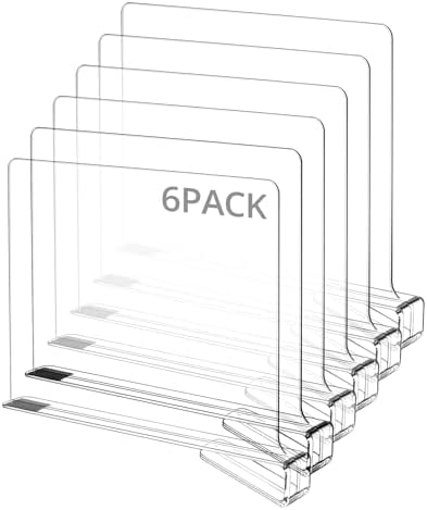 QWORK® Separadores de estantes acrílicos para armario, 6 Piezas, ...