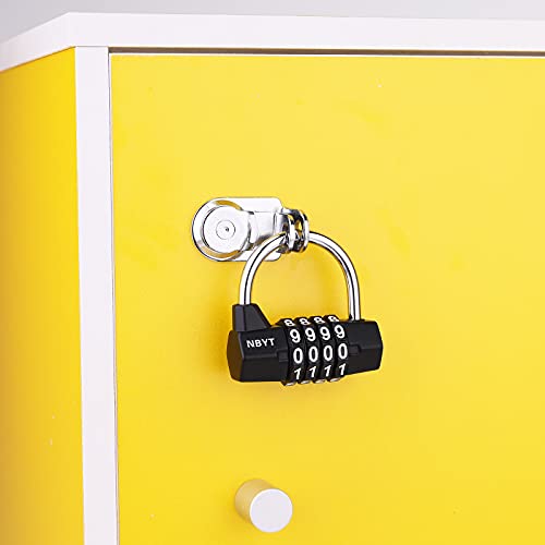 Image of Gym Locker Lock,4 Digit Combination Lock,Safety Password Padlock for School Gym Locker,Sports Locker,Fence,Toolbox,Case,Hasp Storage Black