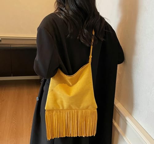 Small Crossbody Hobo Bags for Women Suede Boho Fringe Purse Underarm Satchels Shoulder Bag Vegan Western Country Purse 20253