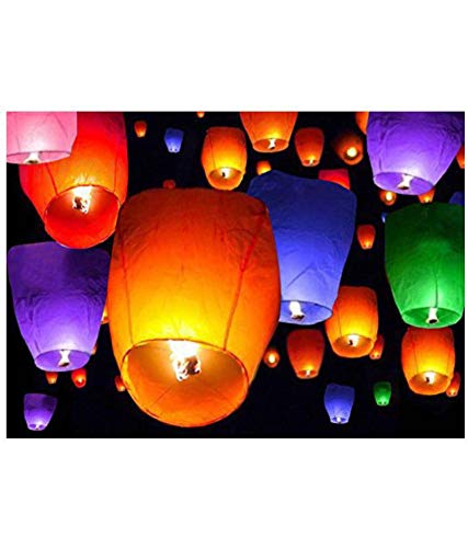 S.L Enterprises Arina Creation Diwali Wish Candle Sky Lanterns -Pack of 5