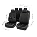 QWESHTU Fundas Asientos Delantero & Trasero Coche Poli-Piel Universales Negro | Juegos...