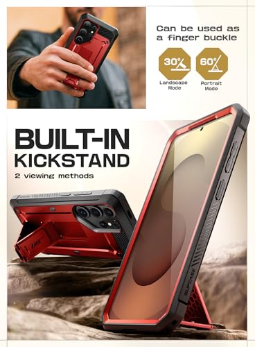 Image of SUPCASE for Samsung Galaxy S25 Ultra Case with Screen Protector, Red