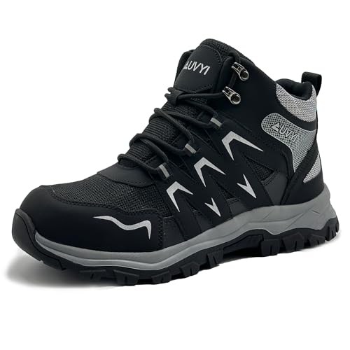 Steel Toe Work Boots for Men - Wide Toe Lightweight Breathable Safety Boots, Slip-Resistant Durable Work Shoes with All-Day Comfort for Construction & Warehouse