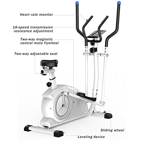 Image of Elliptical Machine Gym Equipment Space Walk Machine Indoor Light Business Magnetic Control Stepper Silent Bicycle Home White