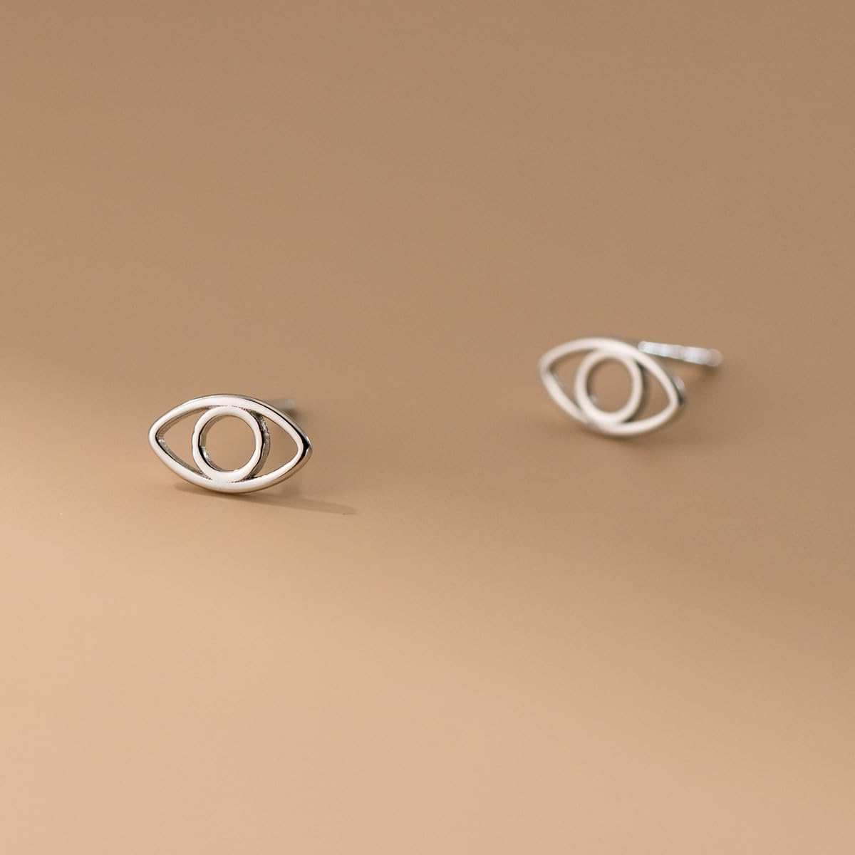 Evil Eye Tiny Small Stud Earrings for Women 925 Sterling Silver Cute Hollow Eyes Cartilage Tragus Mini Studs Earring Fashion Birthday Jewelry Gifts Hypoallergenic - Image 5