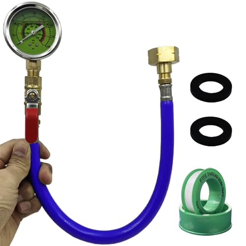 Stainless Steel Water Test Pressure Gauge Kit, Water Pressure Gauge for Home, 3/4