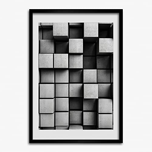 Cadre en bois moderne de 50x70 cm avec tableau décoratif abstrait haute finition Tulup