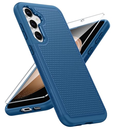 Image of FNTCASE for Samsung Galaxy S23-FE Case: Dual Layer Protective Heavy Duty Cell Phone Cover Rugged Full Body Drop Protection Military Grade Shockproof Phone Case (Blue Navy)