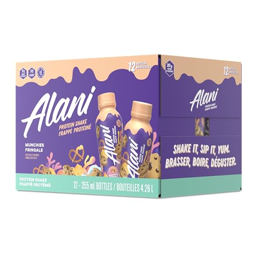 Alani Nu Protein Shake, Ready to Drink, Naturally Flavored, Gluten Free, Only 140 Calories with 20g Protein per 355mL bottle (Munchies, 12 Pack) - image 6