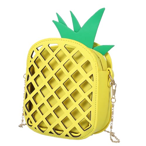 Sac à main ananas femme à chaîne et bandoulière simple petit sac de capacité moyenne en PU