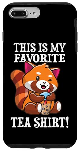 Cute Kawaii Bubble Boba Favorite Tea Shirt Red Panda Lover �X�}�z�P�[�X iPhone 7 Plus/8 Plus �p