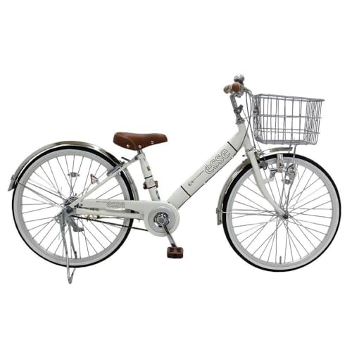 完成品でお届け! 子供用自転車 esse 24インチ 子供 自転車 [シルキーパール] 小学生 倒れにくい両立スタンド シンプル 低床フレーム 安全基準BAA適合車 エッセ 大阪府 堺市 完全組立 整備済でお届け