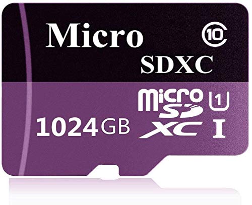 Micro SD Card 1024GB Memory Card Up to 90MB/s Read, Class 10 C10 U1 TF Card with Adapter for Smartphone/Bluetooth Speaker/Tablet/PC/Camera