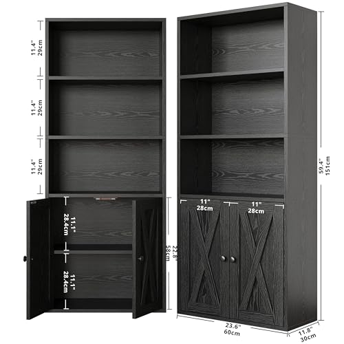 IRONCK-Industrial-Bookshelves-and-Bookcases-with-Doors-118-in-Depth-Set-of-2-Floor-Standing-5-Shelf-Display-Storage-Shelves-Bookcase-Home-Decor-Furniture-for-Home-Office-Living-Room-Bedroom IRONCK Industrial Bookshelves and Bookcases with Doors 118 in Depth Set of 2 Floor Standing 5 Shelf Display Storage Shelves Bookcase Home Decor Furniture for Home Office Living Room Bedroom
