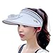 Czapka przeciwsłoneczna z wentylatorem dla kobiet Bez bólu głowy Osłona przeciwsłoneczna, daszek plażowy z szerokim rondem Letnia czapka przeciwsłoneczna chłodząca,White,One Size