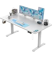 Homall 160x80 cm Höhenverstellbarer Elektrisch Schreibtisch, 2-Fach-Teleskop, Sitz-Stehpult mit V...