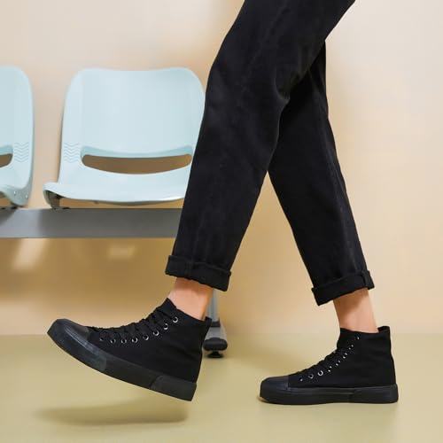 Image of hash bubbie High Top Canvas Sneakers Fashion Walking Shoes | high tops non slip on walking breathable casual comfortable lace up tennis shoes