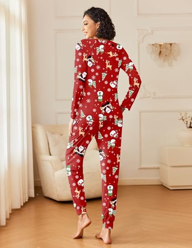 Image of Ekouaer 2 Pack Womens Pajama Sets Long Sleeve Pjs Soft Comfy Lounge Set