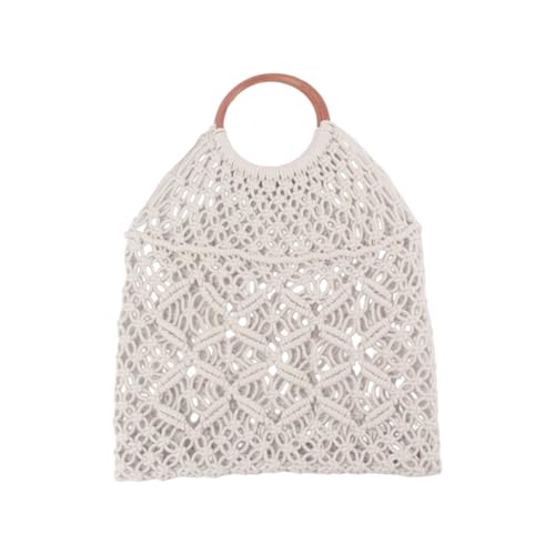 Sac de plage en corde de coton pour femme avec grande capacité tissé à la main
