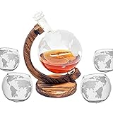 Submarine Decanter Set, Globe Scotch Whiskey Decanter - Liquor Dispenser for Bourbon, Rum, Wine - Gift for US Navy Submarine Veteran, 1000ml Decanter with Submarine, Gift for Submariner (Prestige)