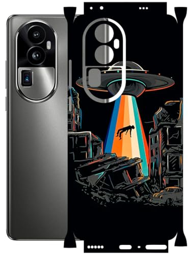 Image of AtOdds - Full Body Back Screen Guard Protector Film - Lamination Wrap Skin Sticker Compatible with Oppo Reno 10 PRO Plus | Scratchproof Matte Finish (Alien Invade)