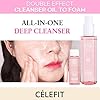CELEFIT Double Effect Cleanser Oil to Foam - Korean Cleansing Oil Makeup Remover Foaming Facial Cleanser | Makeup Remover Oil to Foam Cleanser Face Wash for Women & Men | Korean Oil Cleanser (6.34oz)