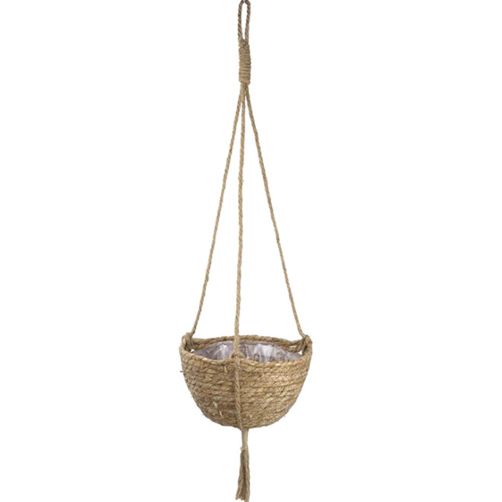 1 pièce Panier de jardinière suspendu Corde de jute tressée Cintre de plante d'intérieur Porte-plantes à suspendre Fleurs Organisateur de stockage Décoration de la maison