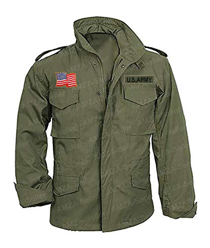 Mens John Rambo First Blood Sylvester Stallone M65 Military US Army Olive Green Cotton Coat Jacket