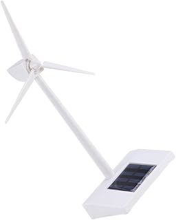HAWILLOSCH Molinillo de viento con energía solar, modelo de ABS blanco, fácil de montar sin pegamento, turbina eólica de escritorio educativo para experimentos infantiles y decoración del hogar