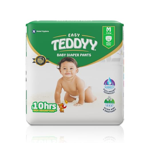 TEDDYY Baby Easy Pant Diapers Medium 74 Count (Pack of 1)