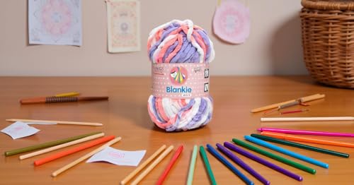 Image of Ganga Knitting Yarn Thick Chunky Wool, Blankie Baby Purple 200 gm Best Used with Needles, Crochet Needles Wool Yarn for Knitting, with Needle. by Ganga Z