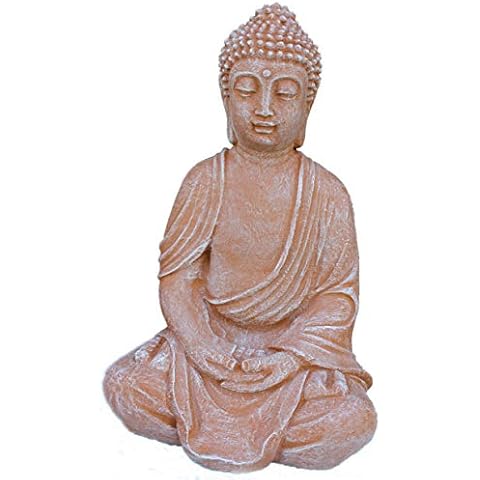 STEINFIGUREN SPICKER Steinfigur Buddha, 165/3 Gartenfigur Steinguss Terrakotta Patina Cover