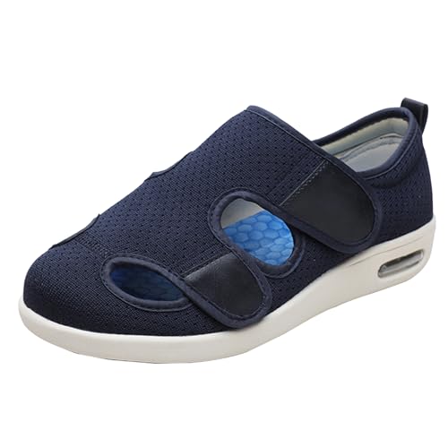 Zapatillas de Deporte para Hombre,Mujeres Hombres Zapatos ortopédicos para diabéticos con Espuma de Memoria Ajustable Zapatos para Caminar.Blue,37