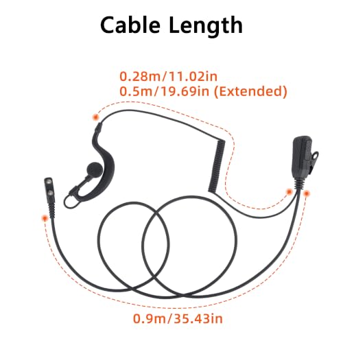 Herda Noise Reduction Walkie Talkie Earpiece with Mic, K1 2-Pin Split-Wire Surveillance Earpiece, Compatible with Kenwood, pxton, Baofeng, Retevis Two Way Radio, 2 Way Radio Headset (1 Pcs) by Herda - Used condition - Image 7