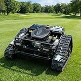 All-Terrain Electric Crawler Lawn Mower, Remote Control Tracked Mower for Steep...