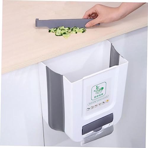 Caneca de basura plegable para cocina gris rectangular miniatura 4