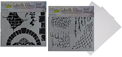 Crafters Workshop Mixed Media Schablonen - Texturschablone, abstrakte Schablone,strukturierte Ziegelwandschablone, Distressed Wire Mesh Schablone zum Malen, Kunst,15.2x15.2 cm Vorlagen mit Karton Cover