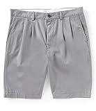 Roundtree & Yorke Pleated Washed Cotton 9' Inseam Shorts S95HR201, S95HR201B (Silver CLD33, 48)