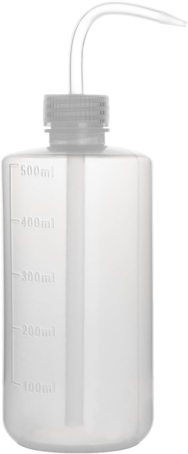 – stonylab Chemical Wash Bottle (1-Pack), LDPE Safety Lab Squeeze Bottle with Narrow Mouth & Scale, 500 ml (16 oz)