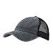 Vintage Washed Cotton Soft Mesh Adjustable Baseball Cap (Charcoal/Charcoal/Black)